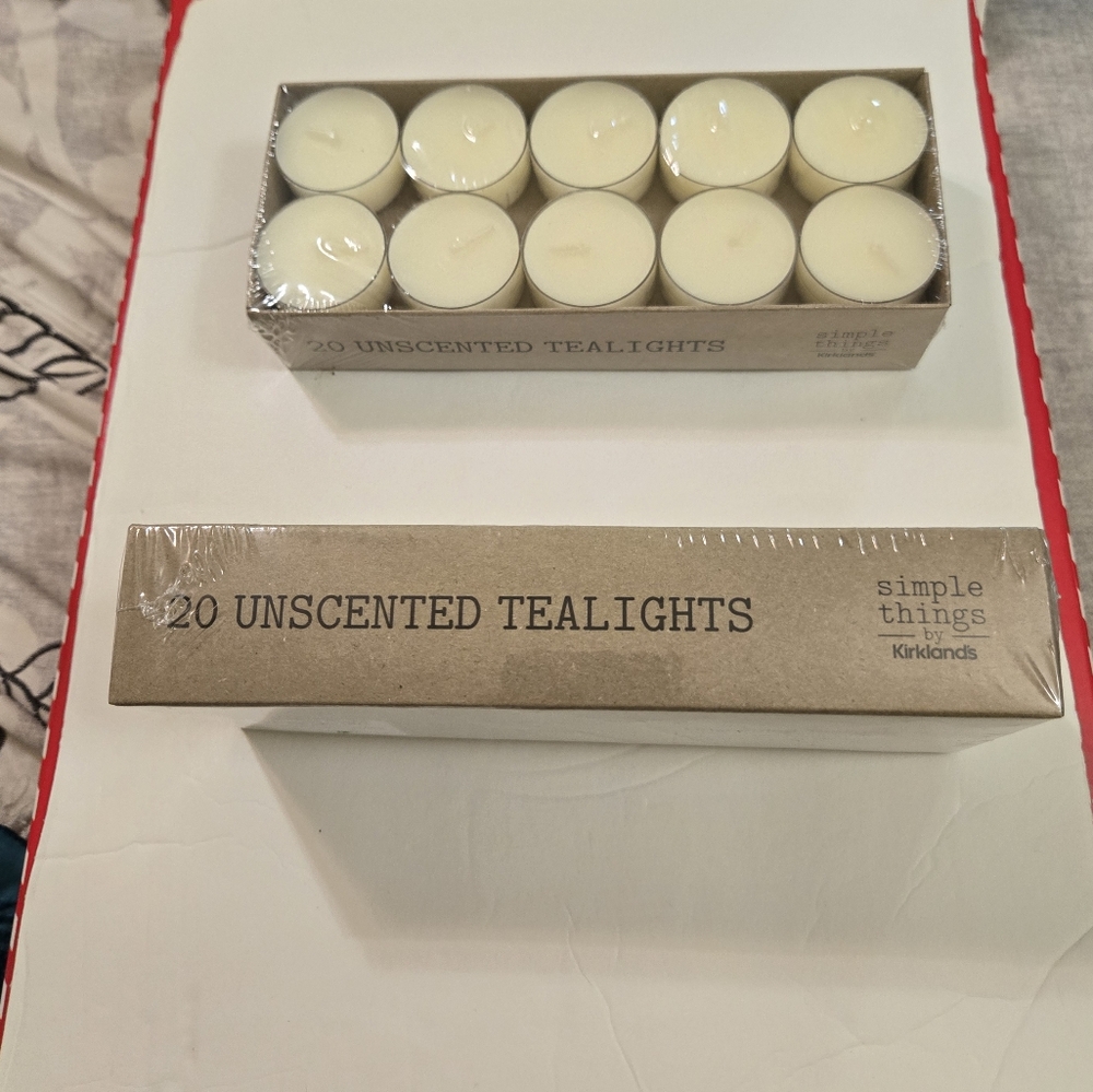 Kirklands Home Unscented Tea Light Candles 2 Boxes Of 20 - Picture 3 of 6